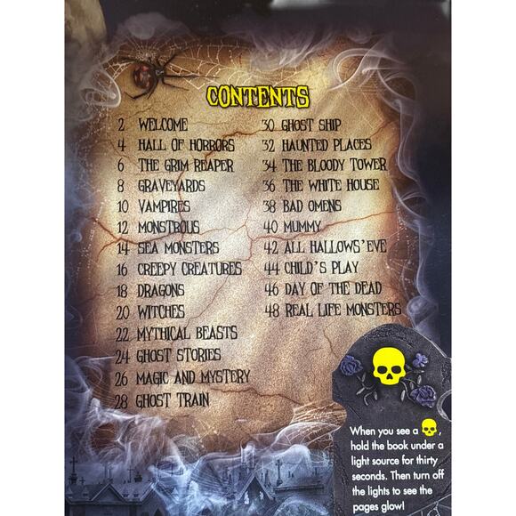 Glow in the Dark Be Afraid! 2017 Holographic Halloween Book 8.5x11 Paperback - Picture 5 of 11